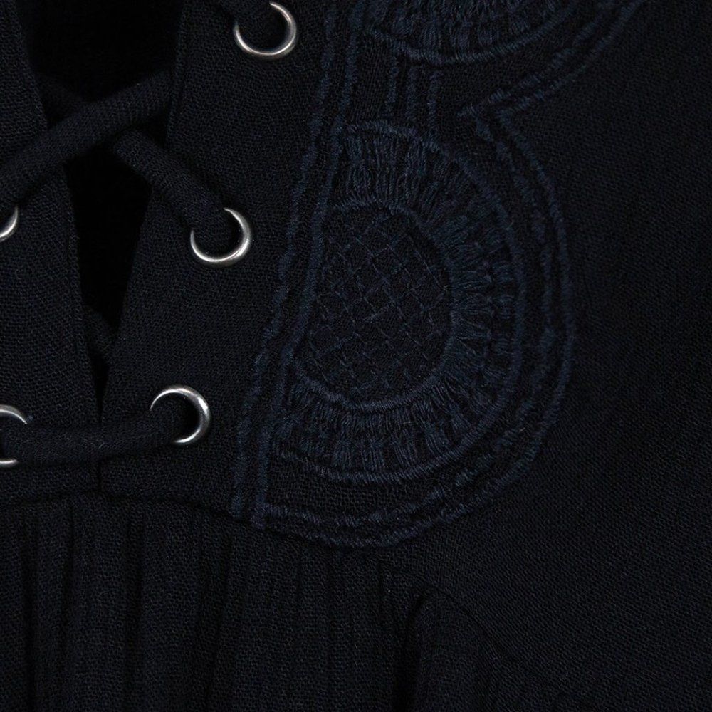 Society Amuse Black Blouse Lace Up Front NWT Small Plus Size Goth - Picture 4 of 7
